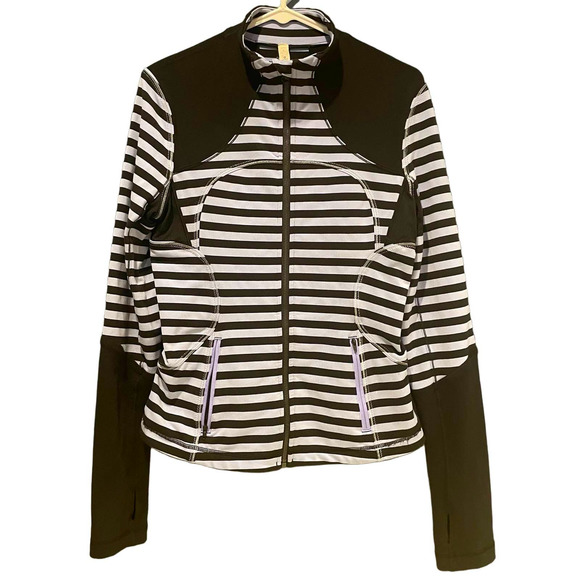 Lululemon Womens Forme Jacket Size 8 Black Lilac Striped Sea Stripe Polar Haze - Picture 5 of 10